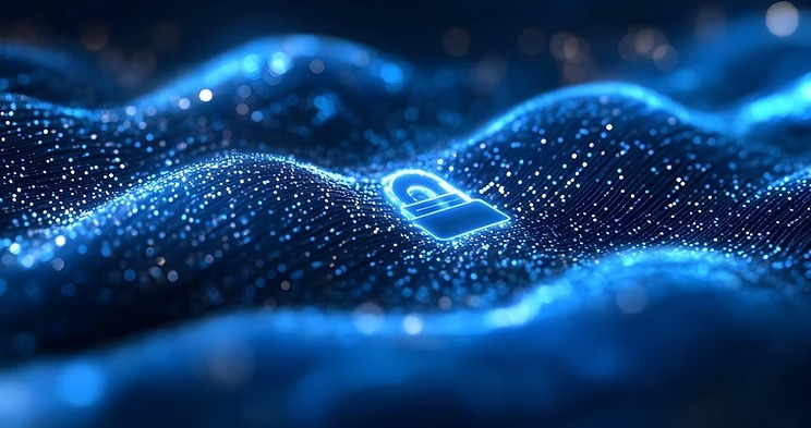 Secure data governance and privacy framework illustration.